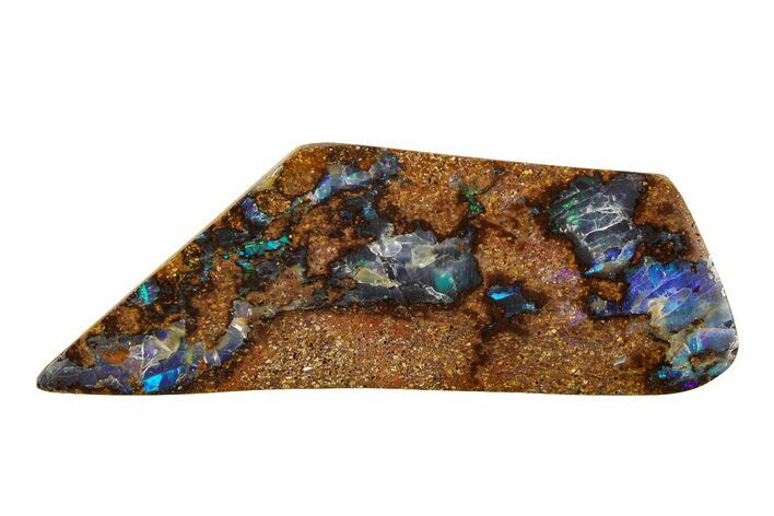 Colorful Polished Boulder Opal Specimen - Queensland, Australia #381779